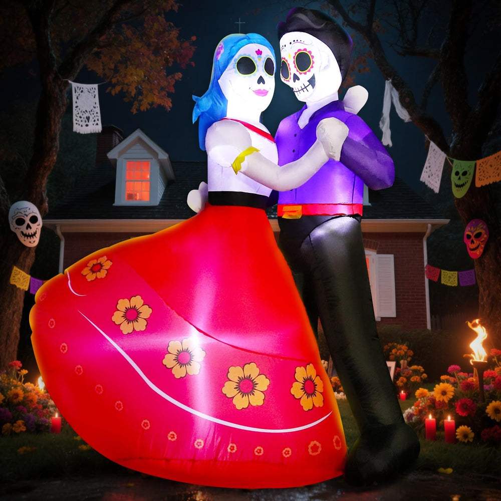 DomKom Halloween Inflatable Blow Up Decorations, Dia de Los Muertos 6FT Day o...