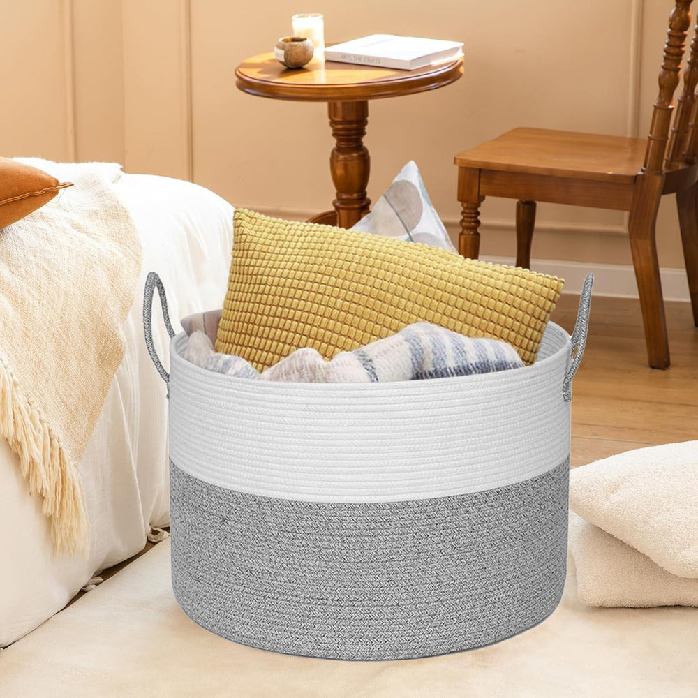 21" x 18" Extra Large storage baskets,Decorative blanket basket wit...