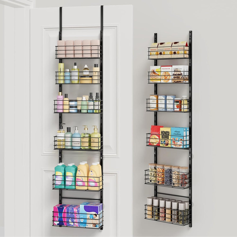 SWTYMIKI Over The Door Organizer - Door Organizer Hanging with 6 Adjustable M...