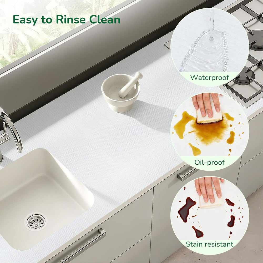 Practical White Shelf Liners for Kitchen Cabinets Non-Slip 18" x30FT