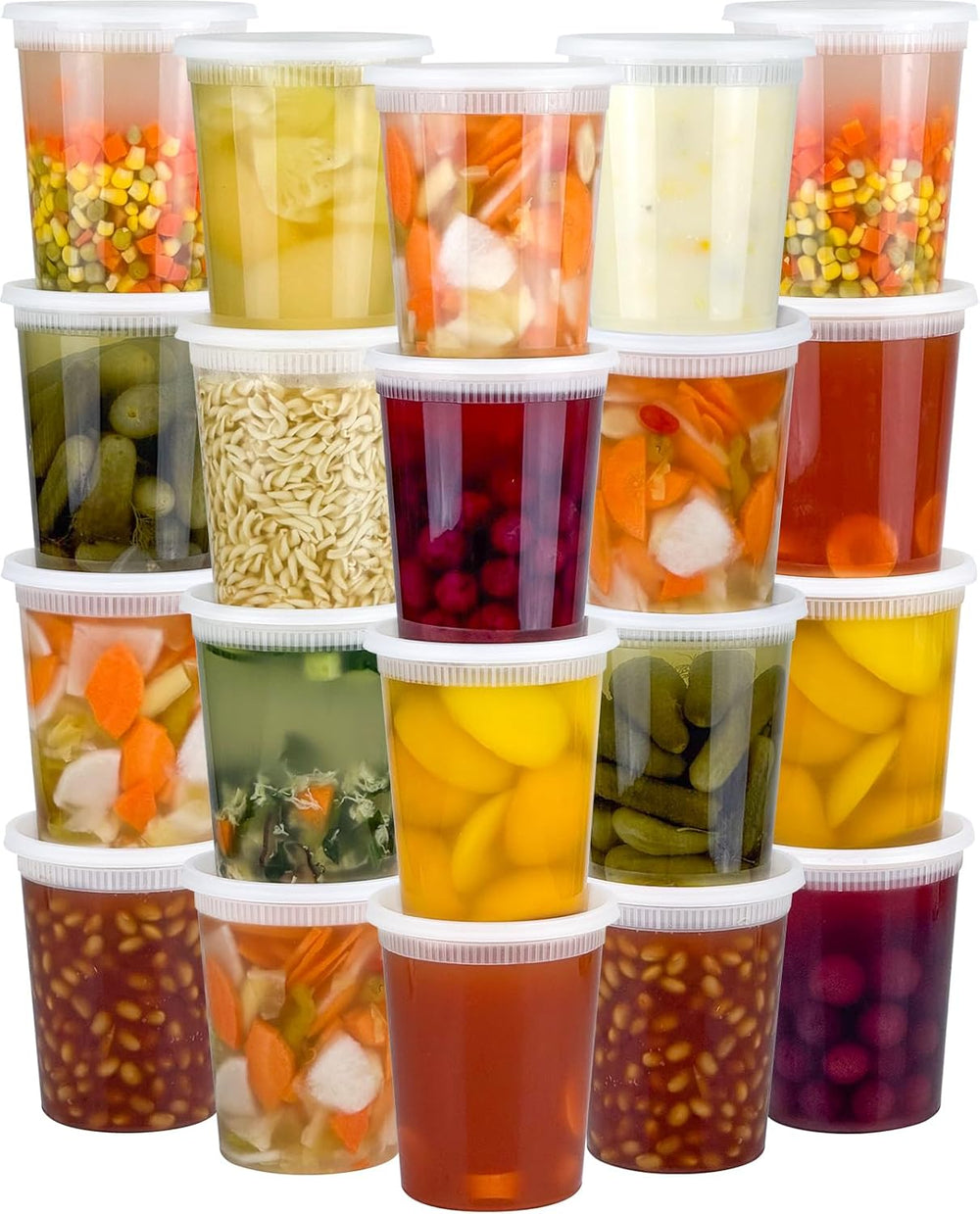 40 Sets (80-Piece) Deli Containers with Lids 32 oz