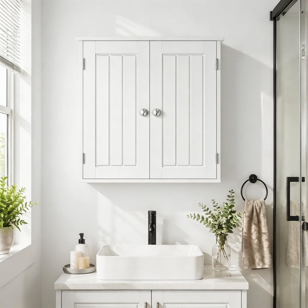 Bathroom Wall Cabinet, Over Toilet Storage Medicine Cabinet with 2 Doors and ...