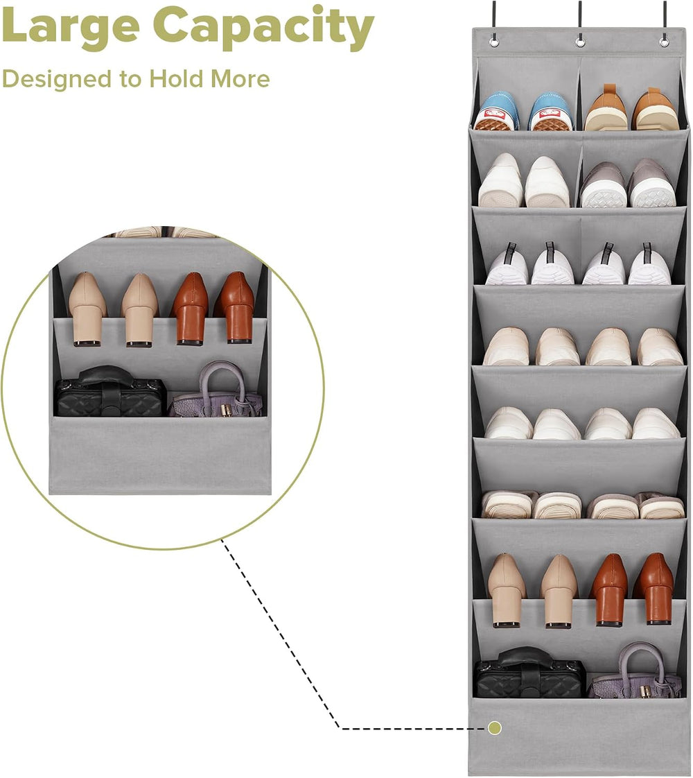 6 Pack Shoe Organizer with 6 Extra Large Pockets and 4 Large Pocket, Over the...