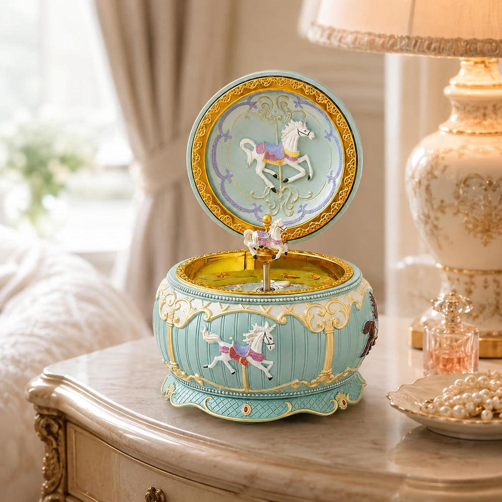Carousel Music Jewelry Box with Colorful Lights, You Are My Sunshine Musical ...