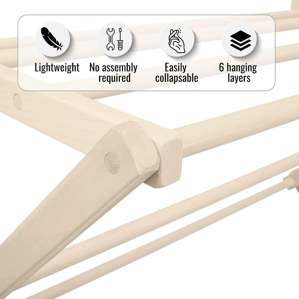 Premium American Maple Clothes Drying Rack - Handcrafted in Pennsylvania - So...