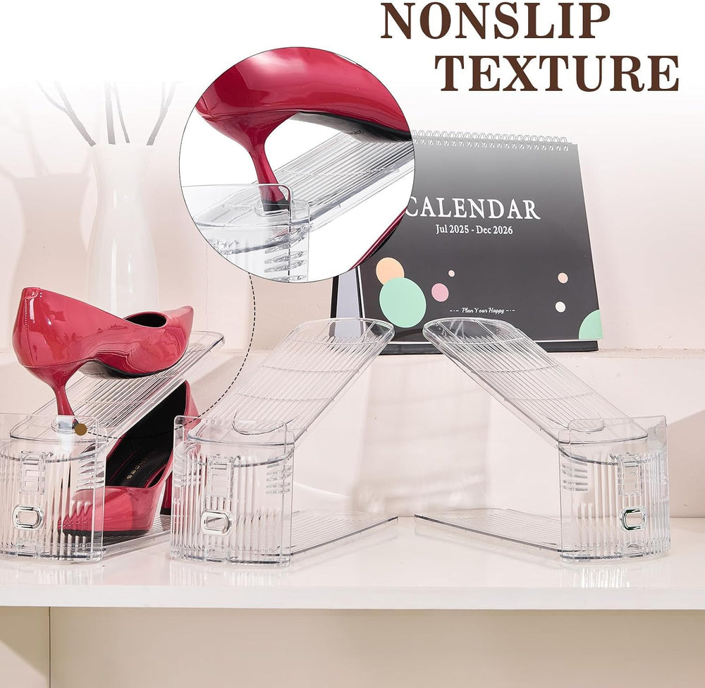 Adjustable Shoe Slots Organizer,30PACK Transparent Shoe Stackers Shoe Rack Ho...
