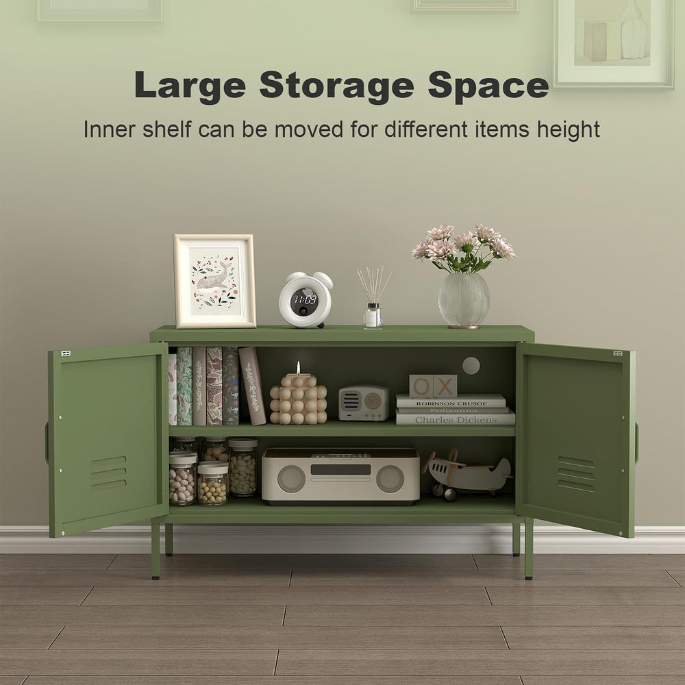 IRONFFICE Metal Storage Cabinet,Metal Cabinet with Doors and Adjustable Shelf...