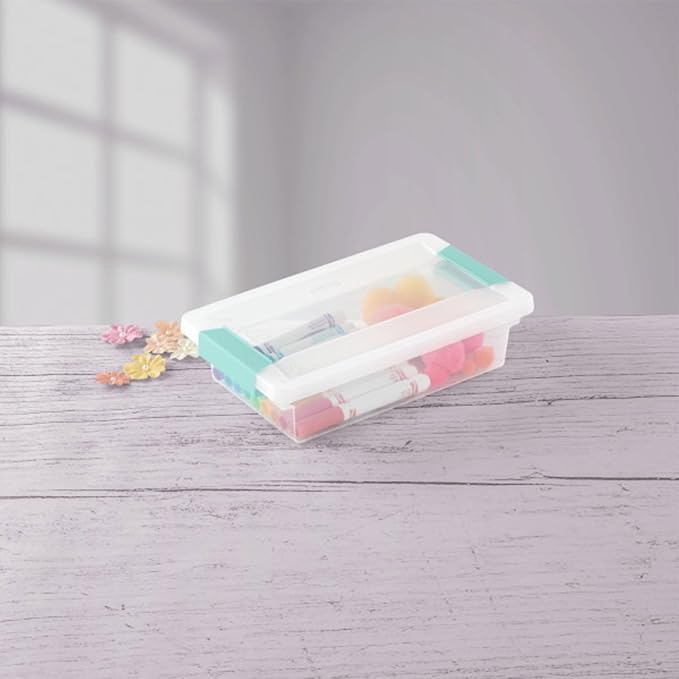 Sterilite 18-Pack Clip Box, Stackable Clear Plastic Bins
