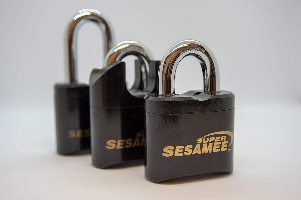 Sesamee K637 4 Dial Bottom Resettable Combination Brass Padlock with 2-Inch S...