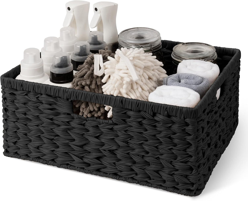 GRANNY SAYS Storage Baskets for Organizing, Waterproof Black Basket, 1-Pack
