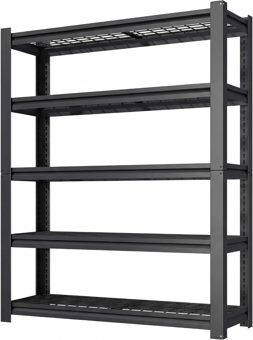 72" H Heavy Duty Garage Shelving, Metal Storage Shelves, 5 Tier Adjustab...