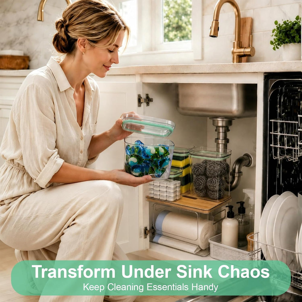 5-in-1 Trash Bag Dispenser, Laundry & Dishwasher Pods Storage Container