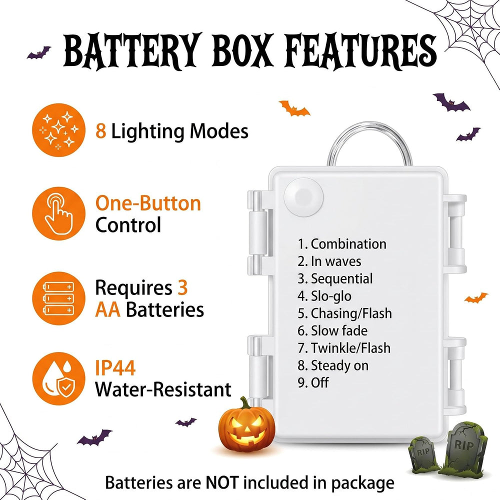 Halloween Skeleton Arm Stakes 4‑Pack, 160 White LED Battery‑Powered Lights