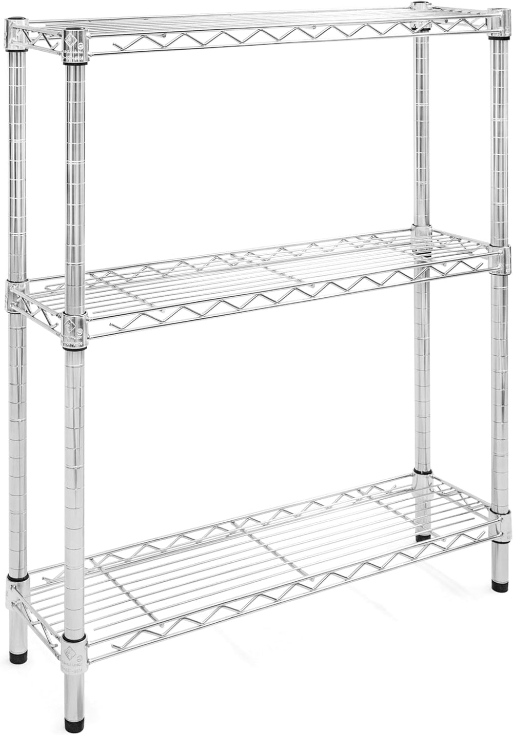 Shelving Inc. 8" d x 30" w x 34" h Chrome Wire Shelving with 3...