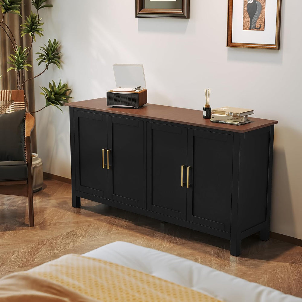 ARTPOWER 60" Sideboard Buffet Cabinet with Storage, Credenza Black