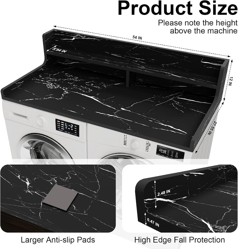 Washer Dryer Countertop, 54" x 27.55" 2-Tier Washer Dryer Topper wi...