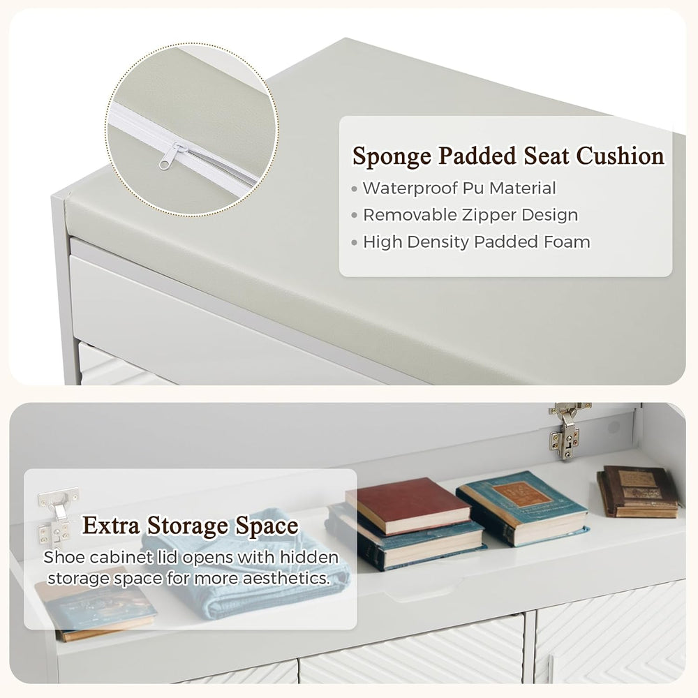 ECOTOUGE Storage Bench, Shoe Bench with Lift Top Storage, Entryway Bench with...