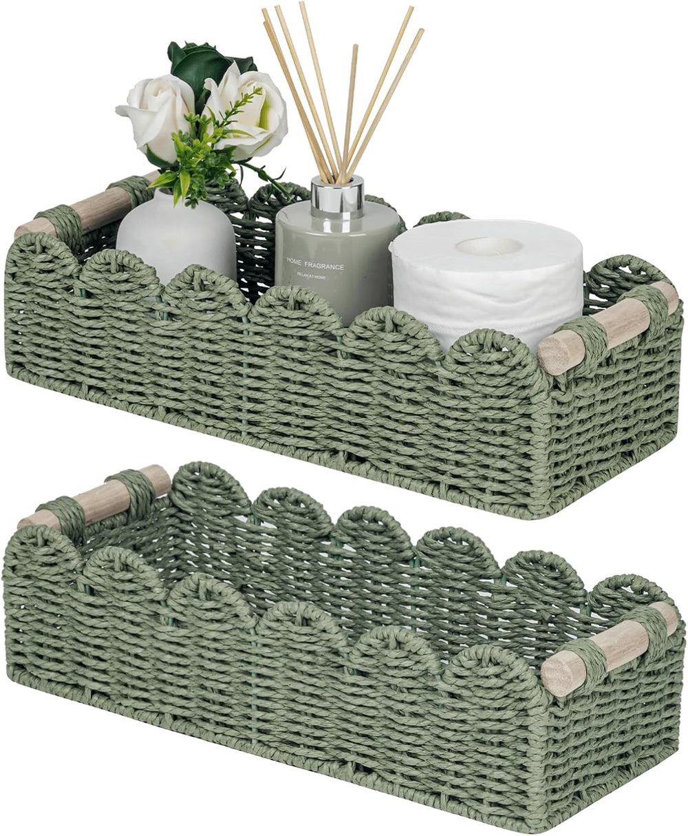 CubesLand Bathroom Basket Organizer, Toilet Tank Paper Storage Baskets 2PK