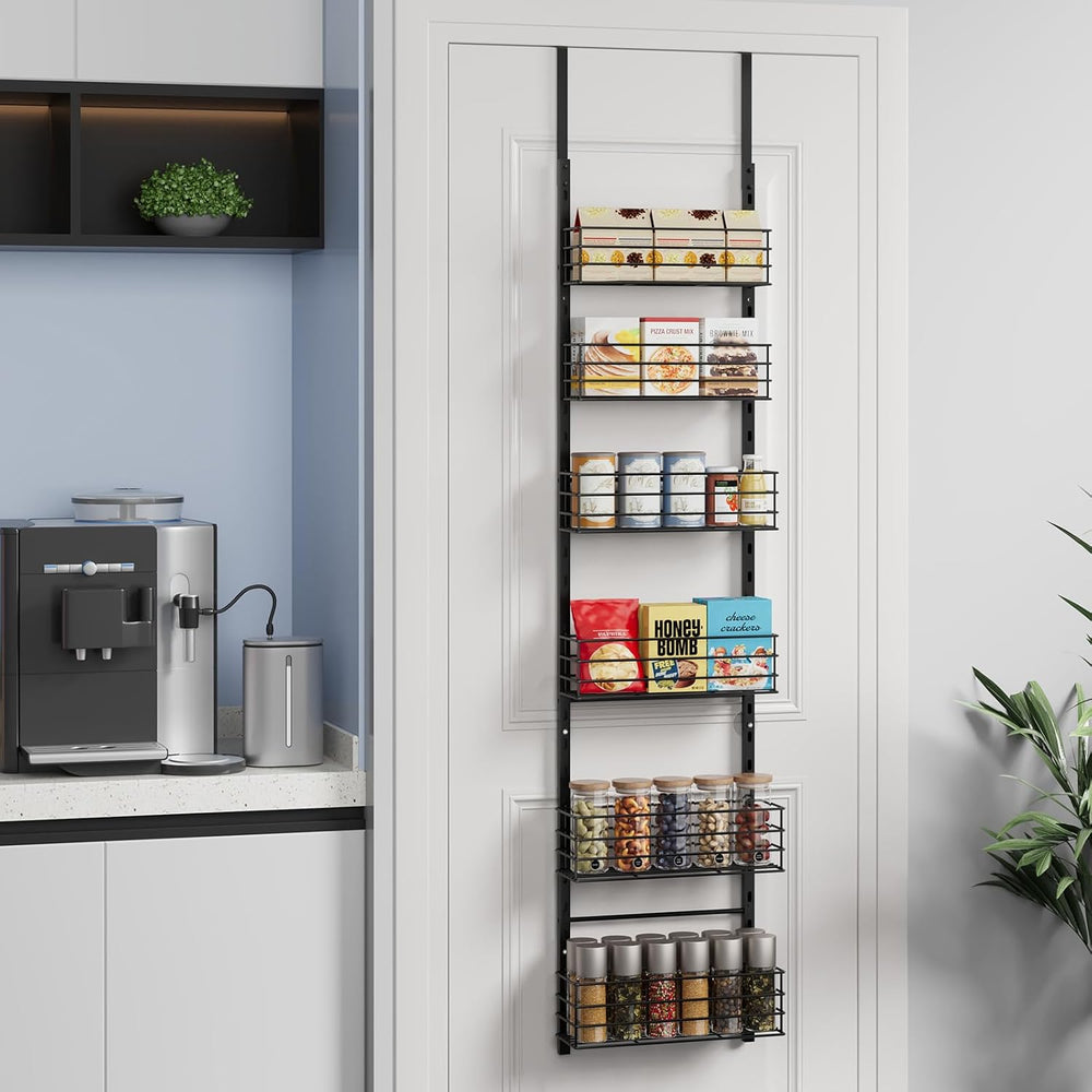 SWTYMIKI Over The Door Organizer - Door Organizer Hanging with 6 Adjustable M...