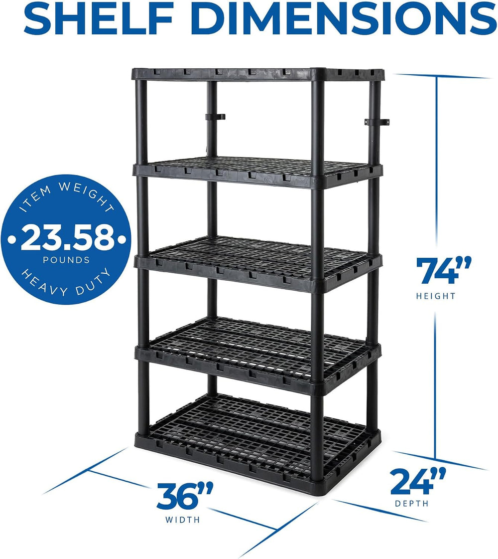 Gracious Living Knect-A-Shelf XL 5 Shelf Heavy Duty Storage Rack, 2 Pack