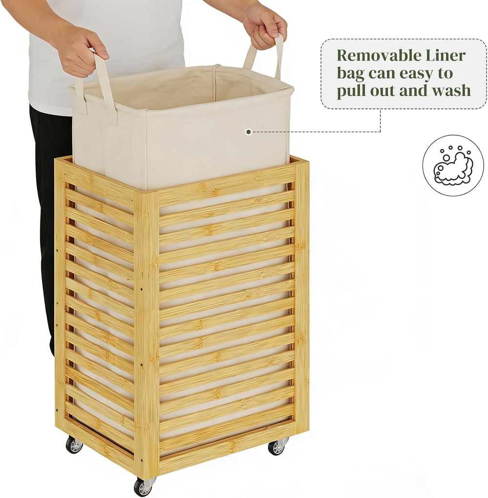 Laundry Hamper bamboo wood Laundry Clothes Laundry Hamper Clothes Storage