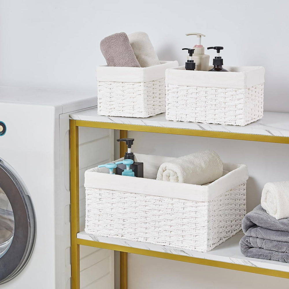 Vagusicc Wicker Basket, Set of 3 Hand-woven Storage Baskets for Organizing, D...