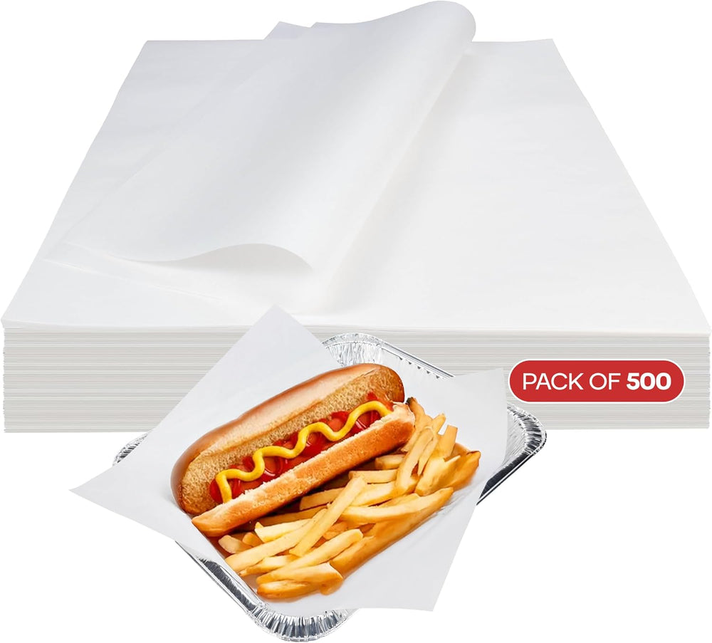 White Deli Paper Sheets, 12" x 12" (500 pcs.) - USA-Made Premium Fo...