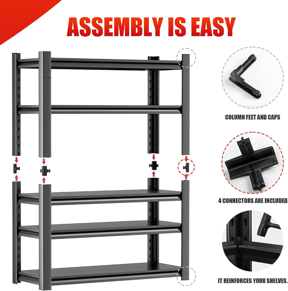 OLLRRACT 5-Tier Garage Shelving, Metal Storage Shelves, Utility Shelf