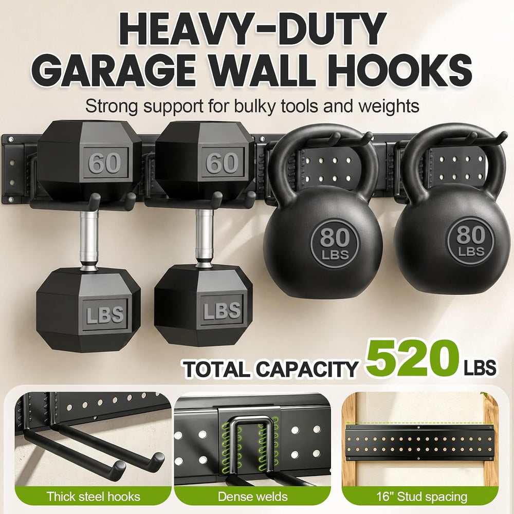 Garage Tool Organizer Wall Mount, 66 Inch Heavy Duty Garage Organization Syst...