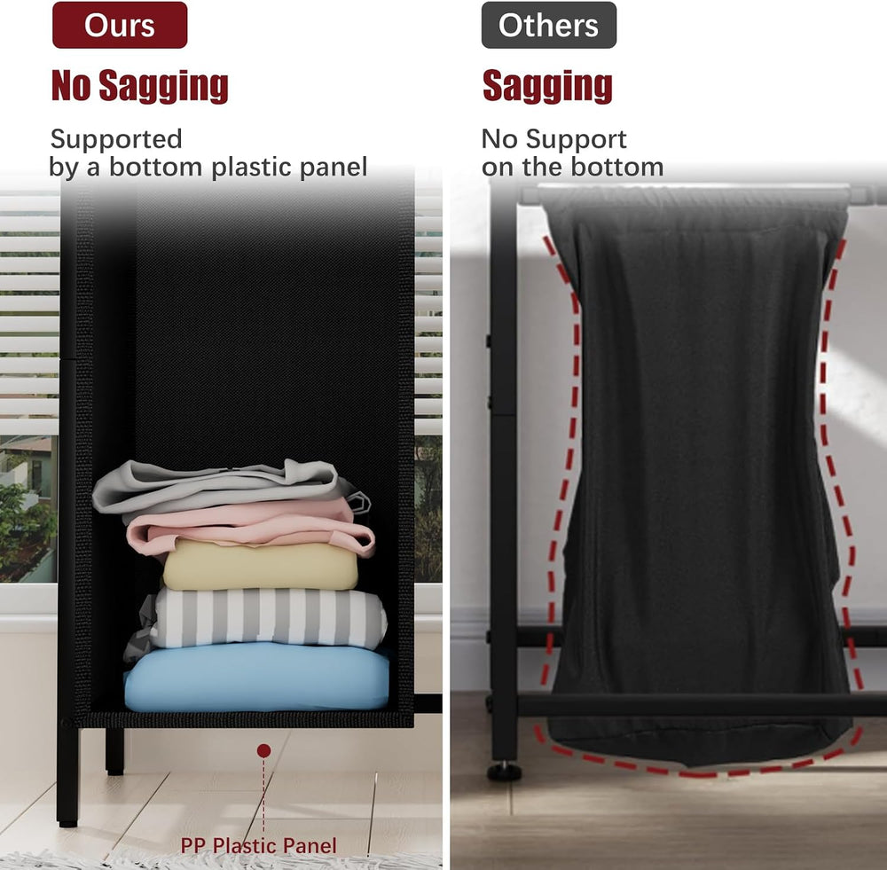 Huhote Double Compartment Laundry Basket, Laundry Sorter with Top Shelf, 2 Re...