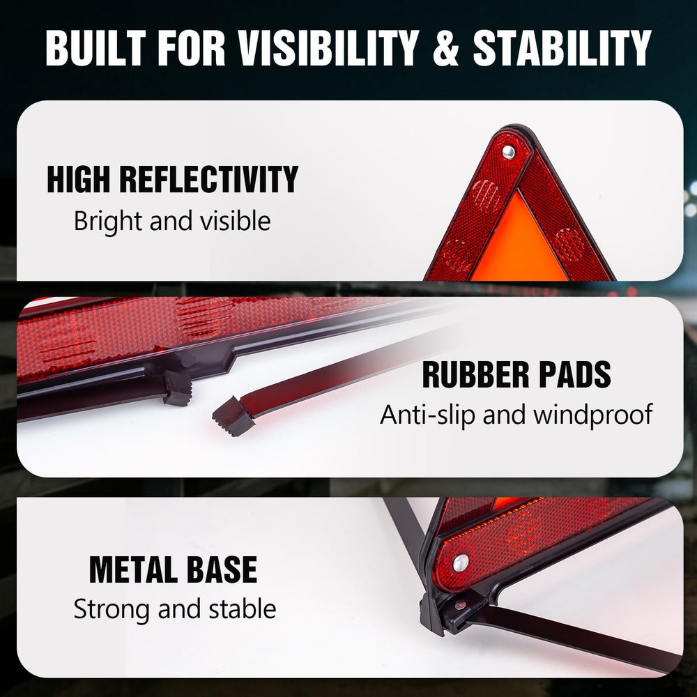 XOOL Emergency Warning Triangle Kit – Roadside Safety Kit with Reflective War...