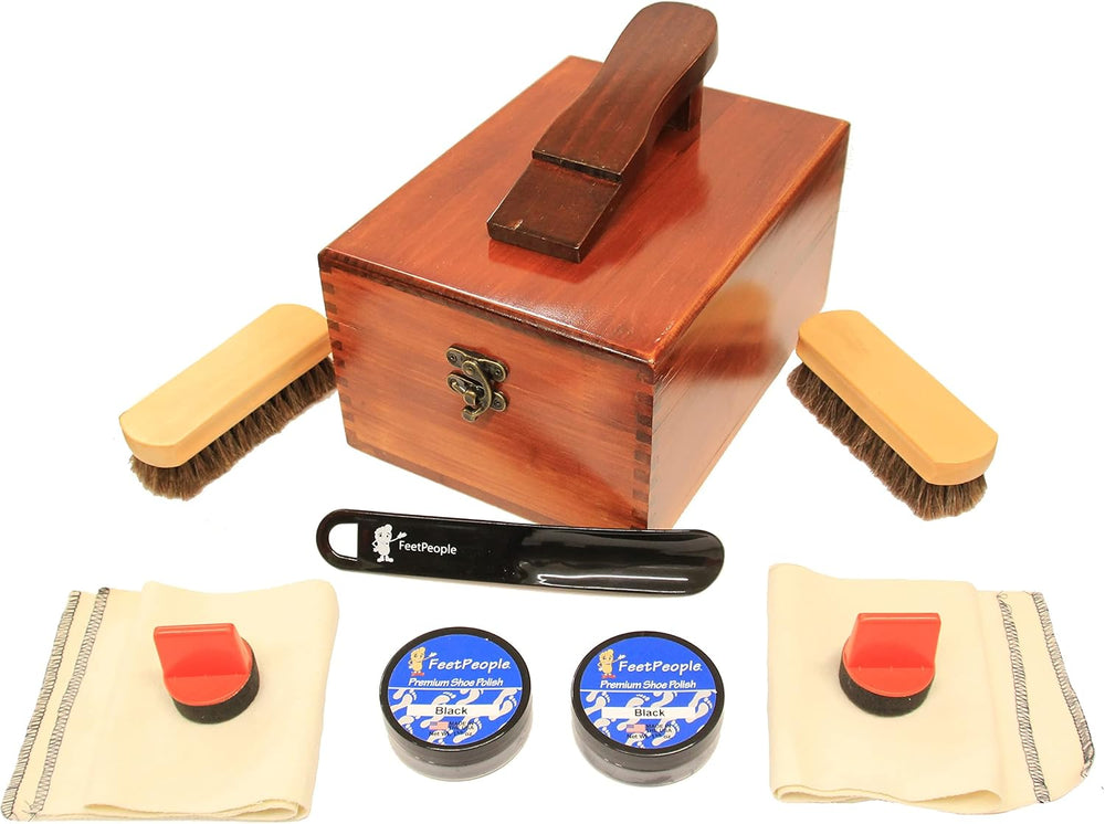FeetPeople Shoe Polish Leather Care Valet Shoe Shine Kit, 1 Kit