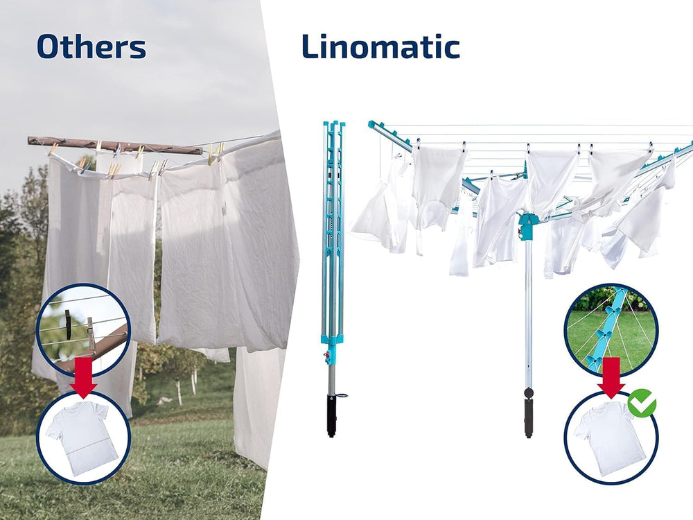 Leifheit Linomatic 400 Easy Dryer 40 m Rotary Washing Line, Retractable Rotar...