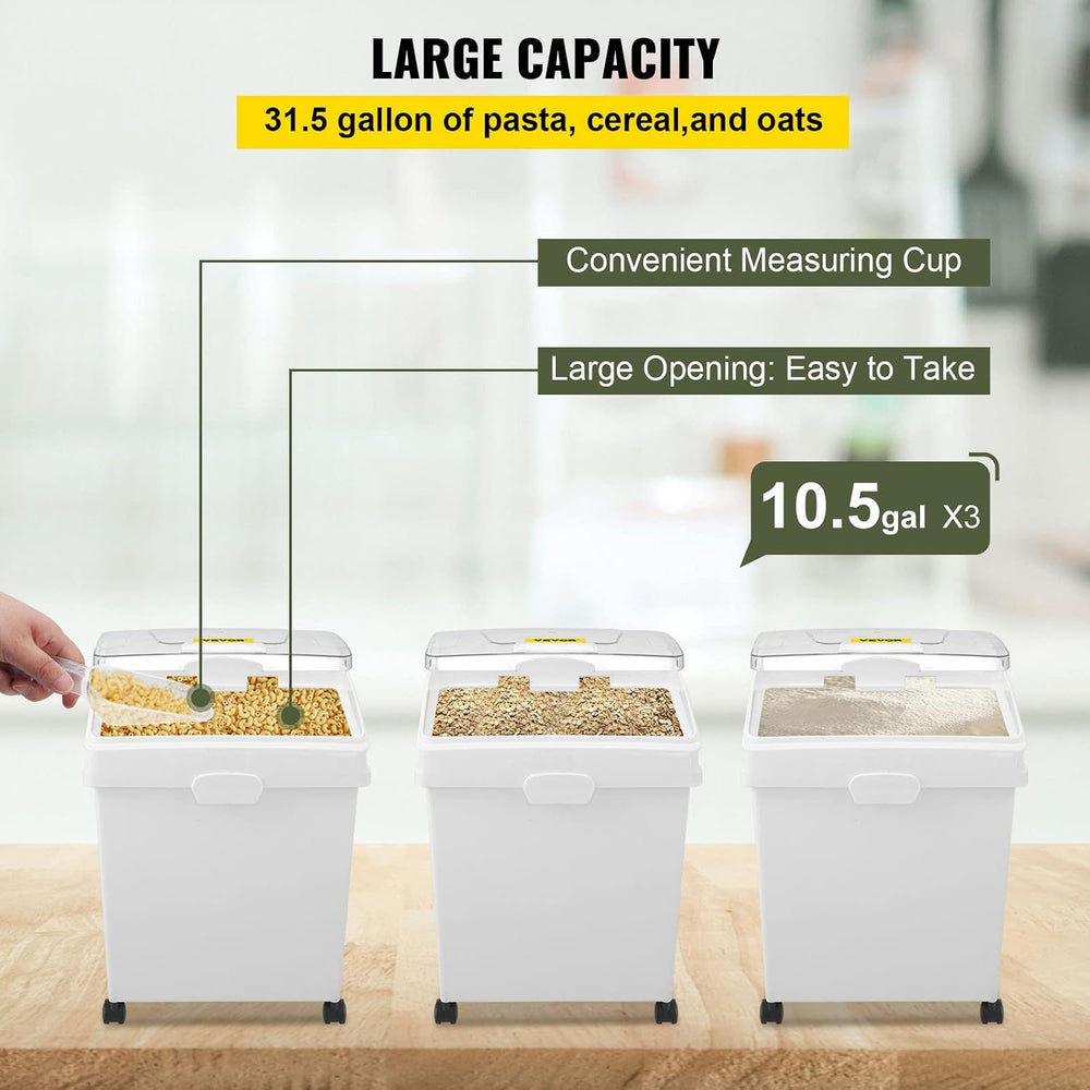 VEVOR Ingredient Bin, 10.5 Gallons Capacity Ingredient Storage Bin, PP Materi...