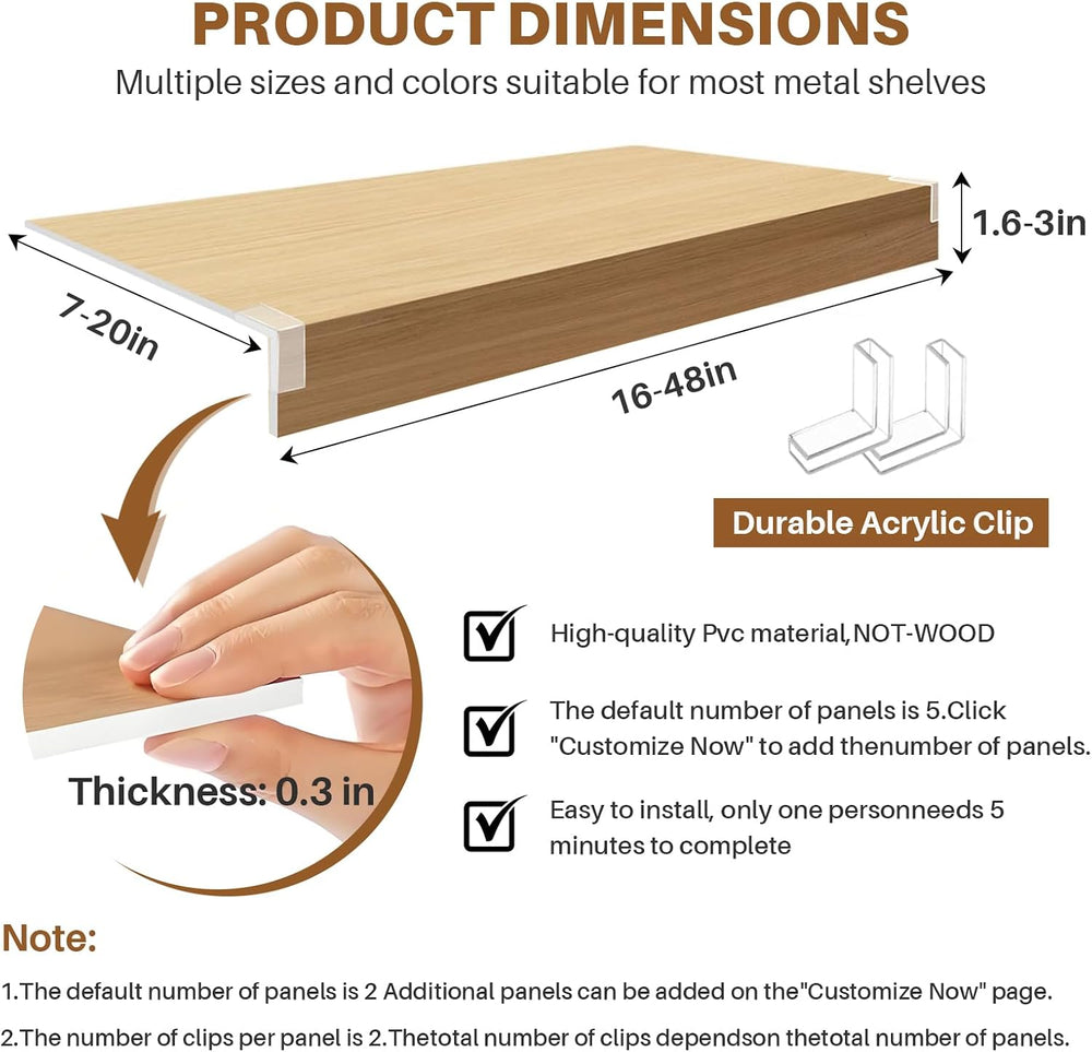 5 Pcs Custom Size Wire Shelf Covers for Pantry, Preventing Leakage of Items &...