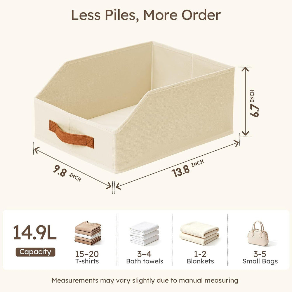 Homsorout Fabric Storage Bins for Organizing - 10 Pack Large Trapezoid Collap...