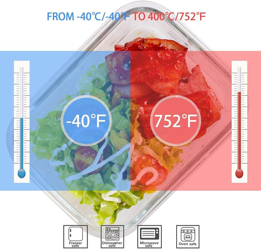 S SALIENT 18 Piece Glass Food Storage Containers with Lids, Glass Meal Prep C...