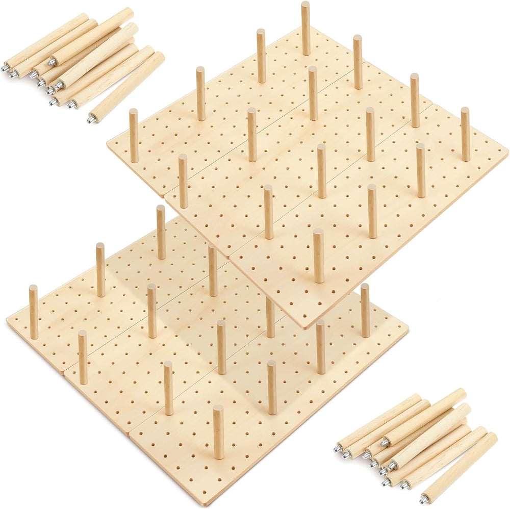 Kigley 6 Pcs Wood Pegboard Drawer Organizer,Wood Color,17x5.91,Pine