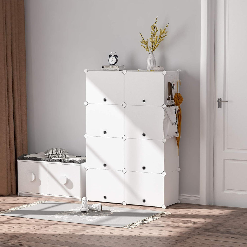 HOMIDEC Shoe Rack Organizer 32 Pair Modular Shoe Storage Cabinet for Closet