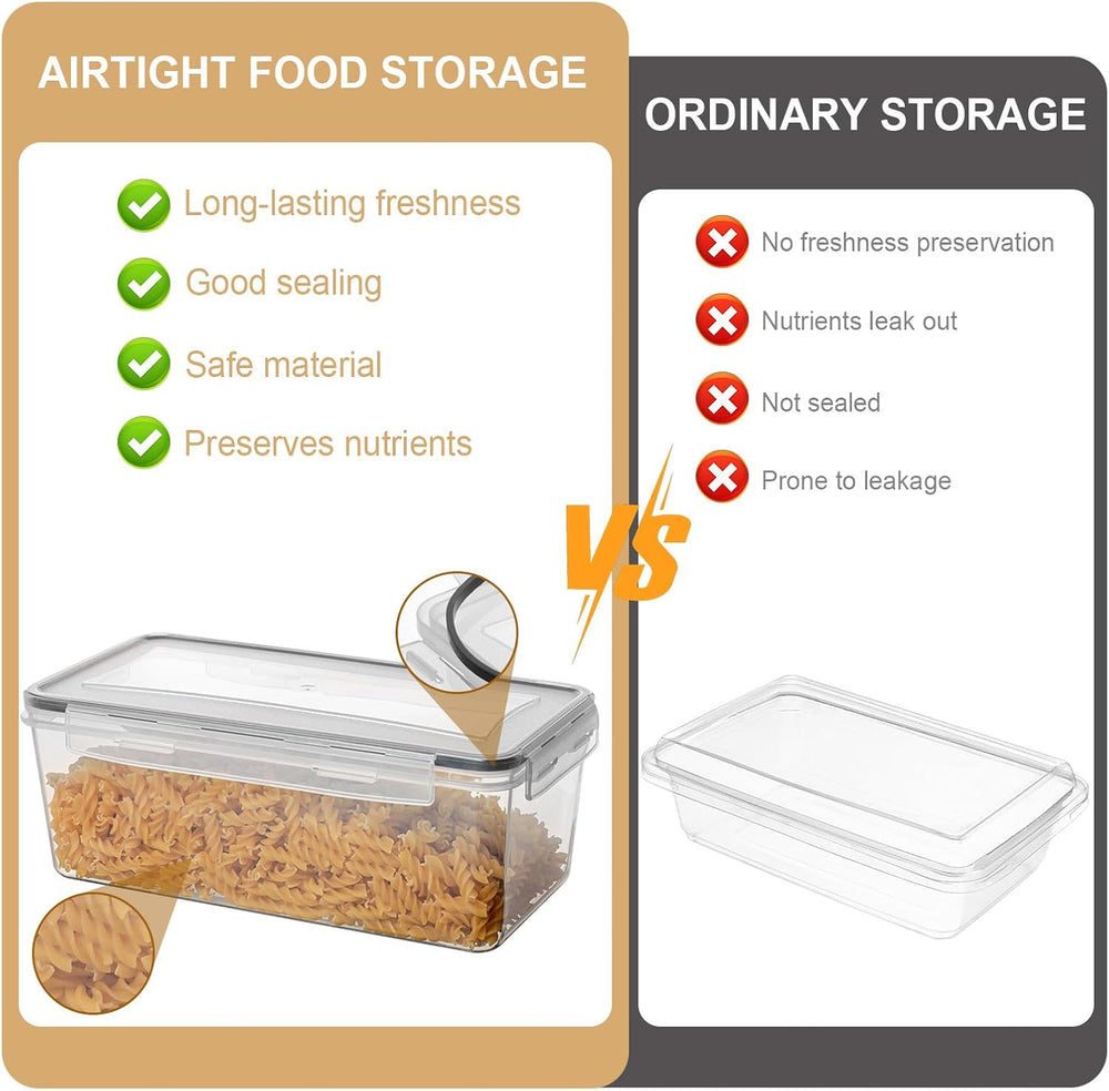 Cozary 3.2L Airtight Food Containers 4 Pieces, Plastic Food Containers with L...