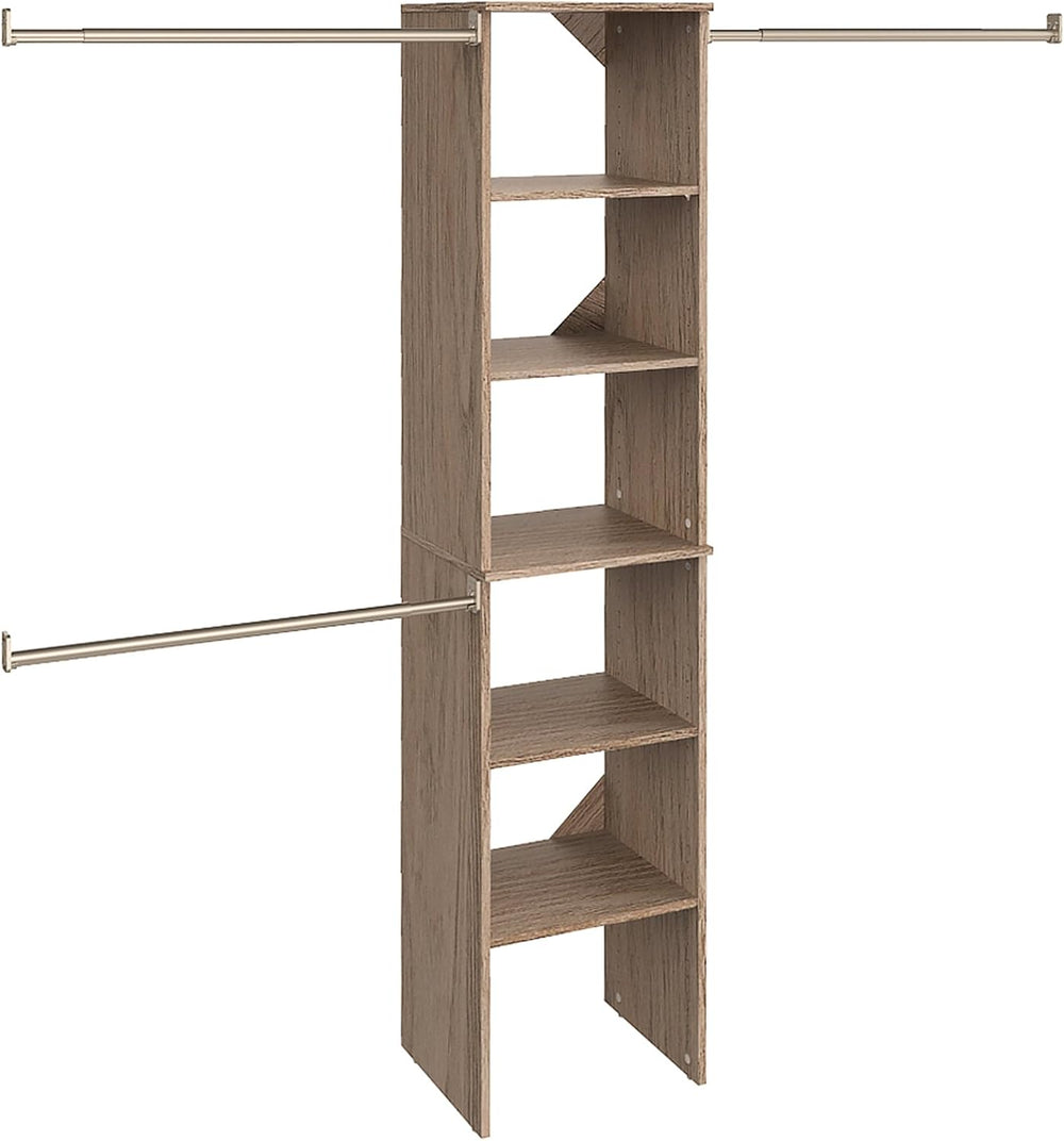 ClosetMaid SuiteSymphony Wood Closet Organizer Starter Kit with Tower and 3 H...