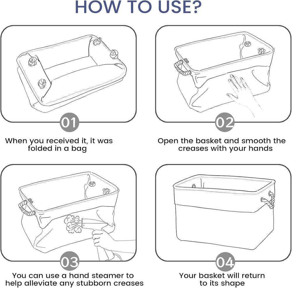 13.8x9.8x6.7 Inch Fabric Small Storage Bins with Handles 6 Pack