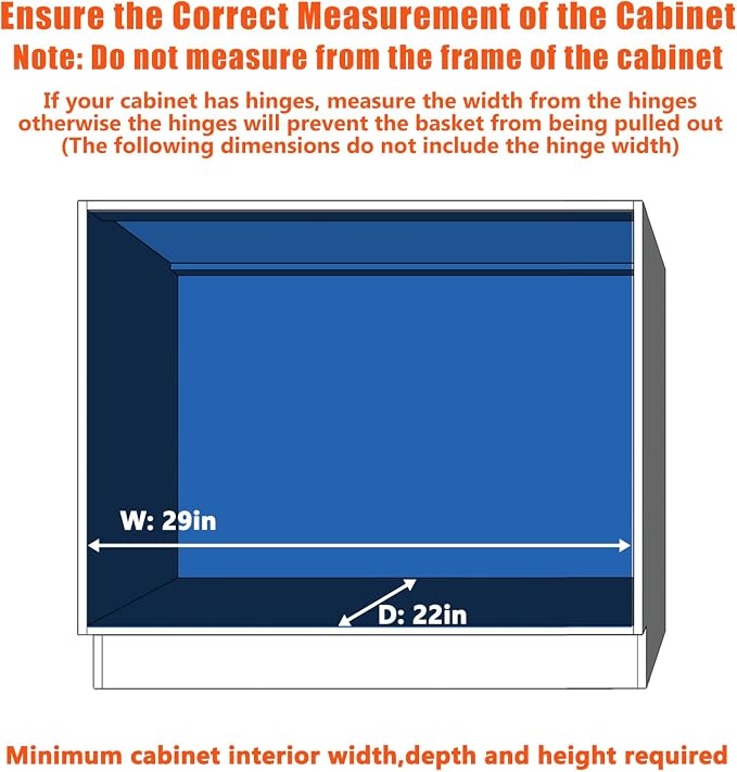 ROOMTEC Pull Out Cabinet Organizer, Cabinet Pull Out Shelves 28½" W x 21...