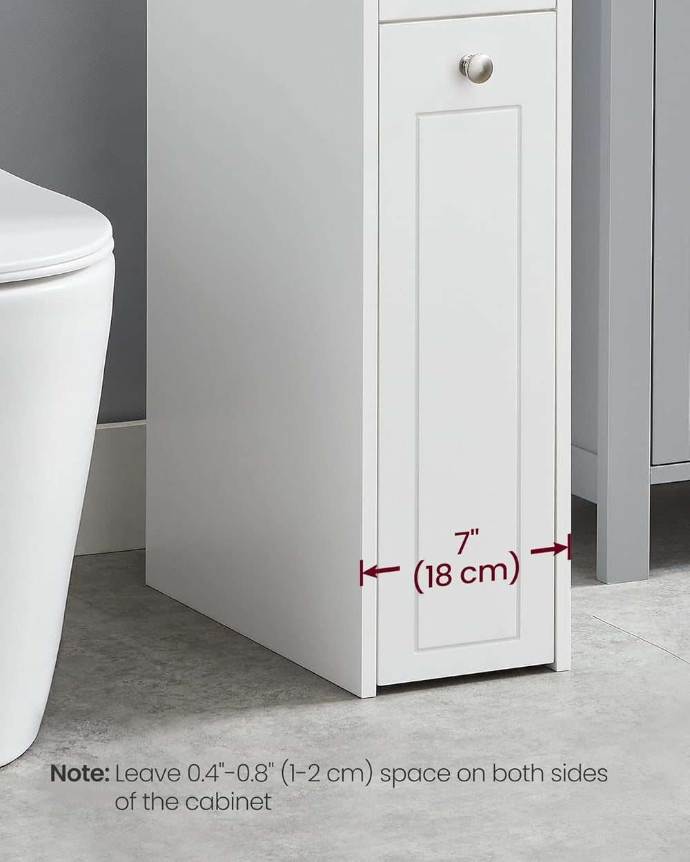 VASAGLE Small Bathroom Storage Cabinet, with Slide Out Drawers,Cloud White