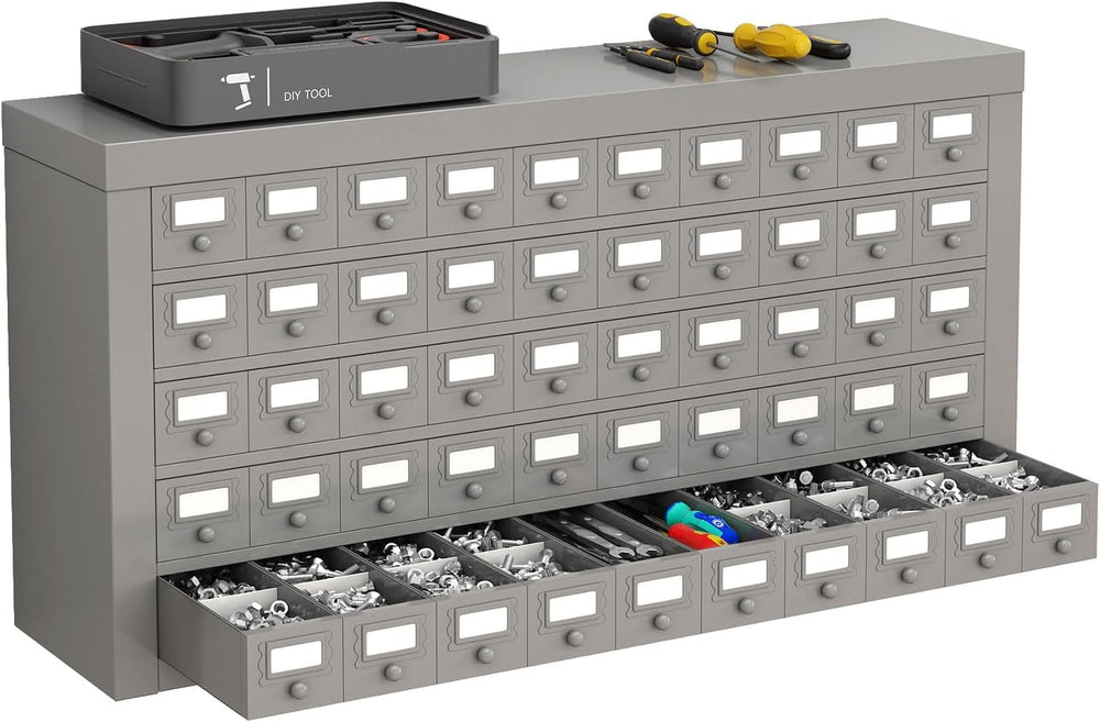 50 Drawer Steel Parts Storage Cabinet With Dividers For Organizing Hardware