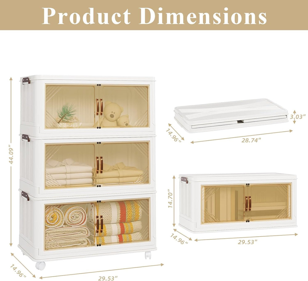 Storage Bins with Lid, 83 Gal/333 Qt Capacity, 3 Pack Large Stackable Storage...