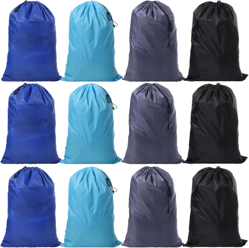 12 PCS Laundry Bags with Drawstring Closure, Oxford Fabric, 27.6 x 39.4 Inche...