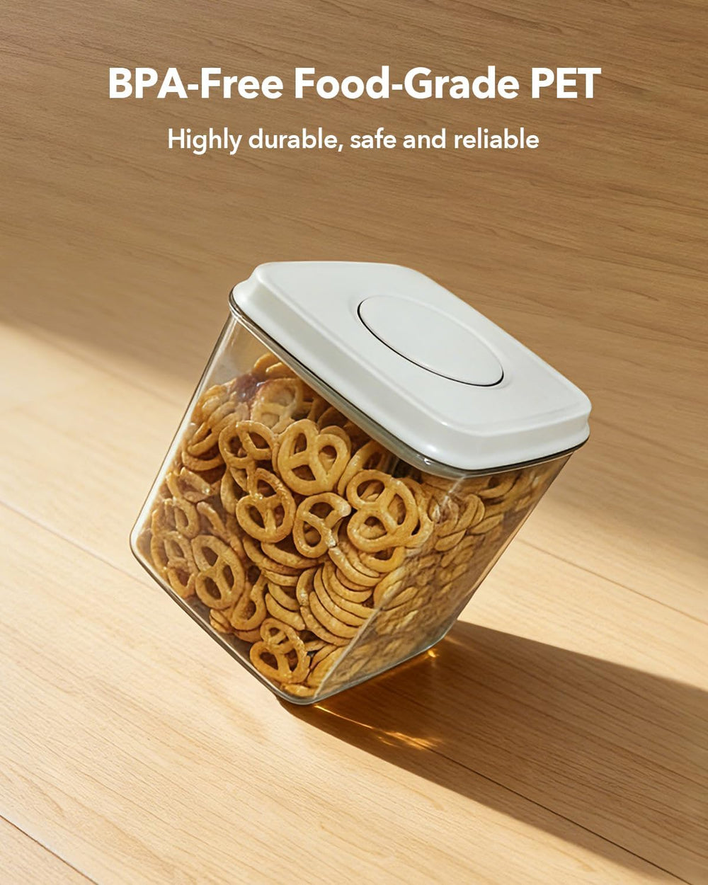 Airtight Food Storage Containers Set with One-Touch Lid, 2-Pack (4.22 QT / 4....