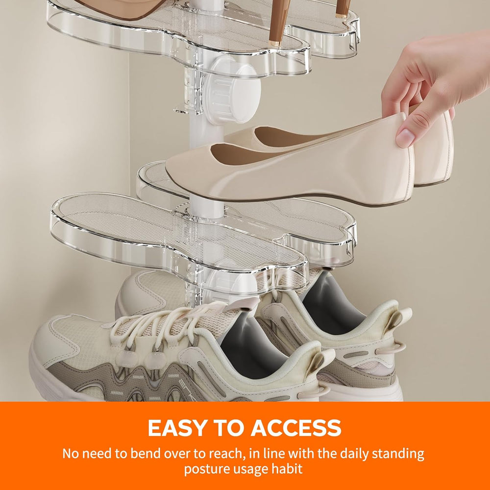 akinbas Shoe Rack Storage 10 Tiers 35-128 Inch Adjustable Shoe Shelf Racks