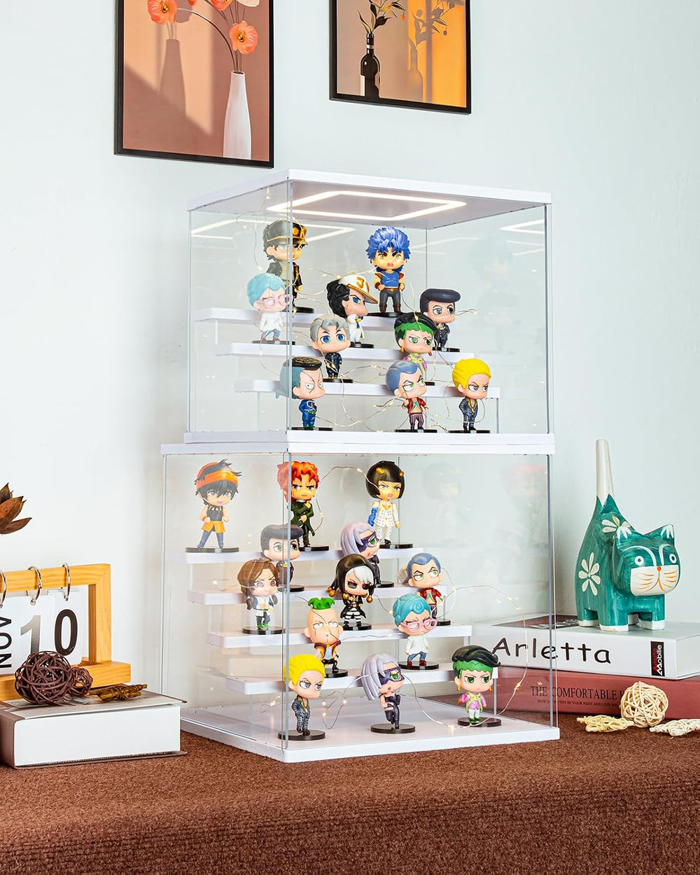 Clear Acrylic Display Case with LED Lights for Figures Collectibles